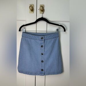 Buttoned Denim Mini Skirt